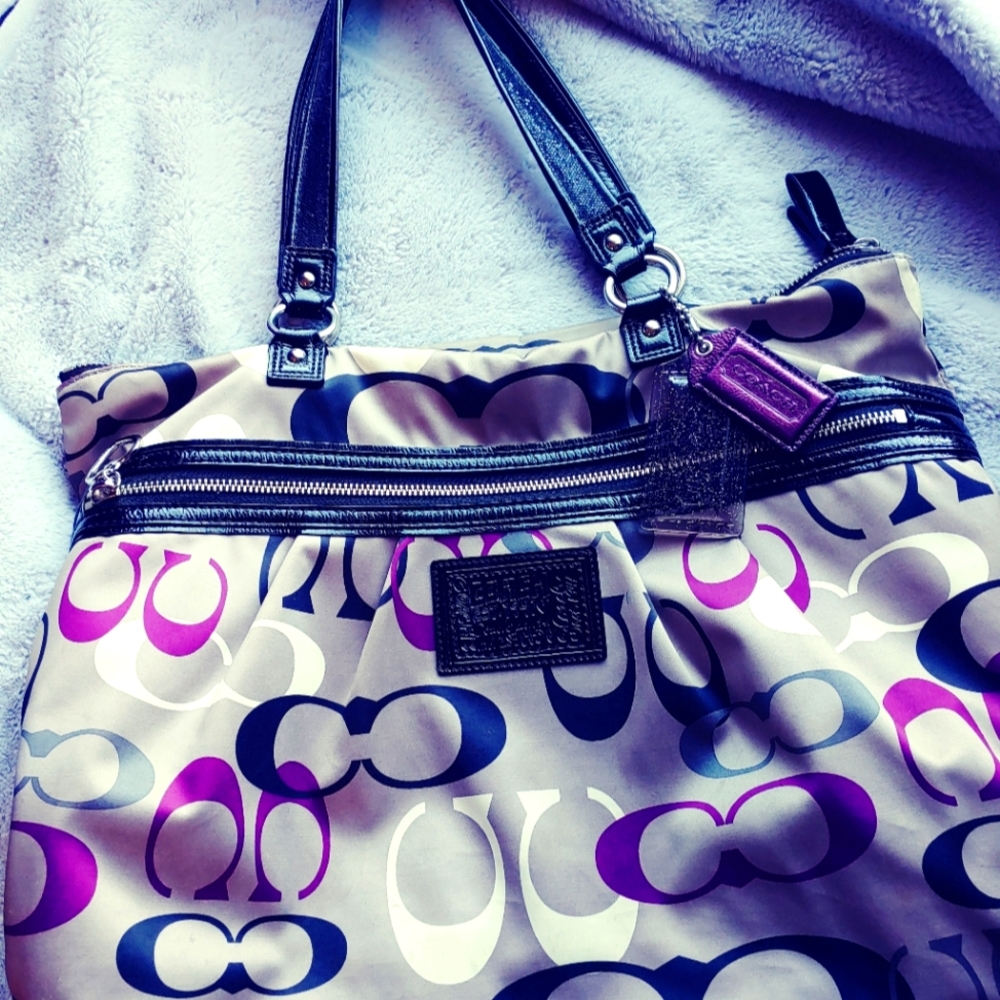 Coach purse - Brand New Grey, Navy and Purple
